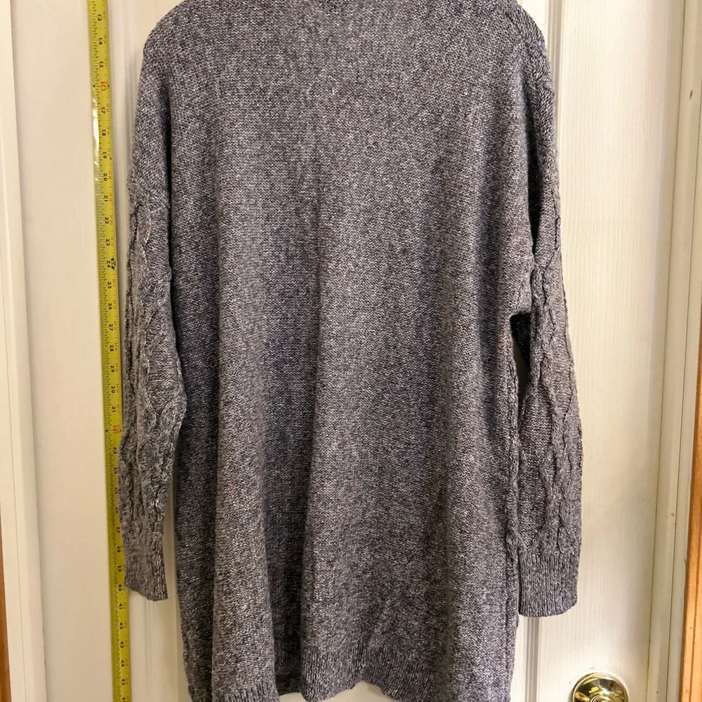 Avenue Women's Cardigan Sweater Gray With Sparkles 18/20 - Picture 5 of 7